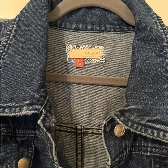 Pilcro Oversized Blue Denim Jacket (Anthropologie) - Picture 2 of 4